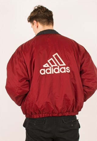 VINTAGE 90S REVERSIBLE ADIDAS JACKET COAT MEDIUM