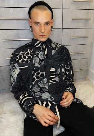 LOOSE FIT ZEBRA CHAIN SHIRT PYTHON SNAKE PARTY LEOPARD TOP