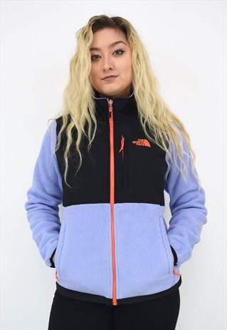 VINTAGE 90'S THE NORTH FACE LILAC BLACK & ORANGE FLEECE