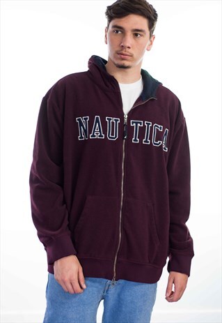 VINTAGE NAUTICA HOODIE LOGO ZIP UP JACKET 90S XXL 26.6