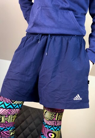 ADIDAS BLUE RUNNING SHORTS WINDBREAKER 90S VINTAGE