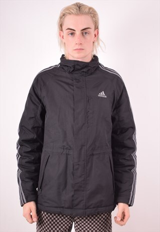 ADIDAS MENS VINTAGE JACKET MEDIUM BLACK 90S