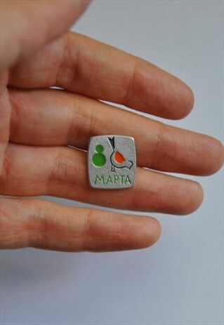 VINTAGE FEMINIST METAL 80S MODERNIST PIN