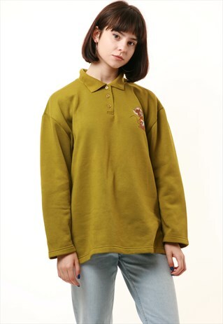 80S VINTAGE ANIMAL CARTOON OVERSIZED JUMPER 930