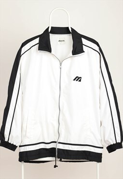 Vintage Mizuno Sportswear Suit Shell Jacket Logo White 
