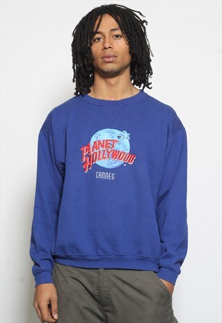 VINTAGE PLANET HOLLYWOOD BLUE SWEATSHIRT