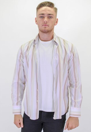 VINTAGE VERSACE STRIPED SHIRT IN LARGE