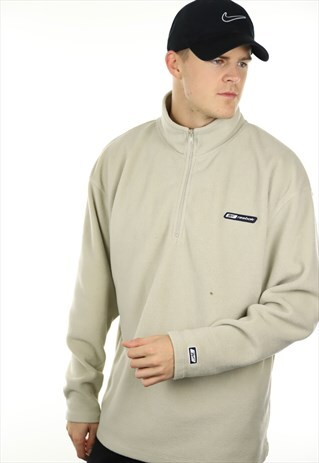 VINTAGE REEBOK 1/4 ZIP FLEECE BEIGE