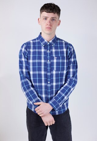 VINTAGE HOLLISTER BLUE PLAID SHIRT