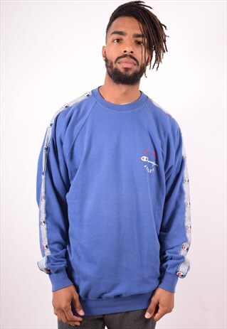 CHAMPION MENS VINTAGE SWEATSHIRT JUMPER XXL BLUE 90S