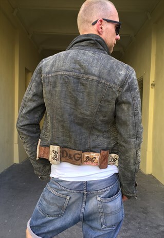 VINTAGE 90' RARE UNIQUE DOLCE & GABBANA DENIM UNISEX JACKET