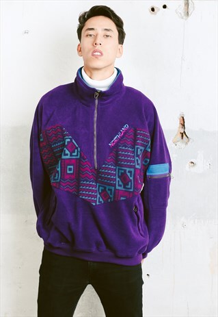 VINTAGE 90S AZTEC FLEECE SWEATSHIRT