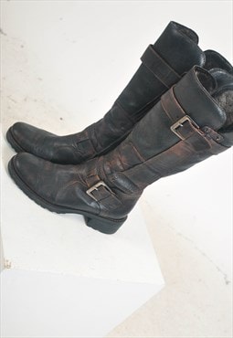 Vintage 90s real leather linned boots