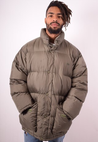 CHAMPION MENS VINTAGE PADDED JACKET XL KHAKI 90S