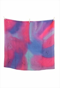 Vintage Scarf 70s Tie Dye Acid Wash Pink Purple & Blue 