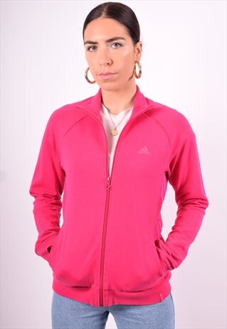 ADIDAS WOMENS VINTAGE TRACKSUIT TOP JACKET MEDIUM PINK 90'S