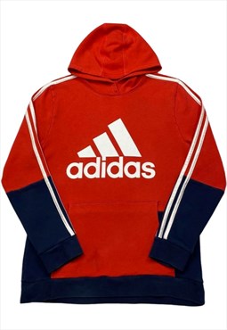 Adidas Vintage Men's Red and Navy Hoodie