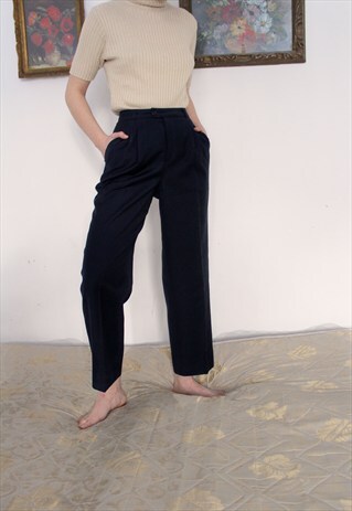 PURE NEW WOOL NAVY TROUSERS