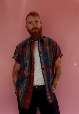 VINTAGE 1990S SHORT SLEEVE CHECK SHIRT