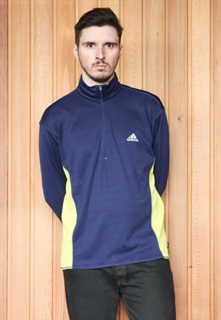 ADIDAS VINTAGE 1990S NAVY BLUE LONG-SLEEVED T-SHIRT