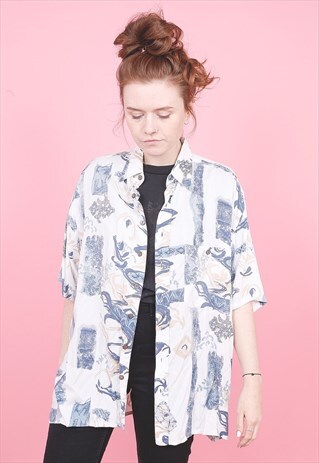 VINTAGE CRAZY PRINT SHIRT /R12475