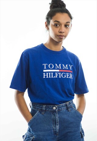 VINTAGE TOMMY HILFIGER LOGO T-SHIRT 90S L 5.9
