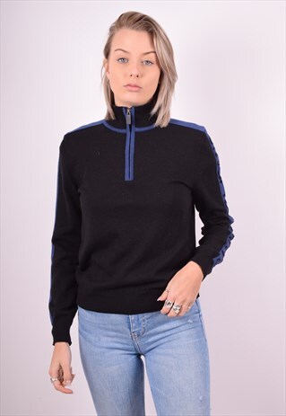 CALVIN KLEIN WOMENS VINTAGE JUMPER SWEATER SMALL BLACK 90'S