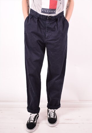 POLO RALPH LAUREN MENS VINTAGE TROUSERS W33 L34 NAVY 90S