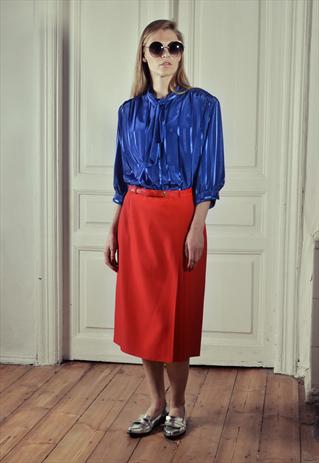 VINTAGE 80'S RED MIDI SKIRT