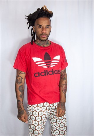 ADIDAS RED VINTAGE T SHIRT