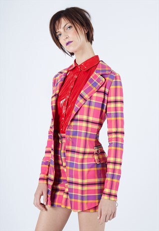 CANDY TARTAN BLAZER