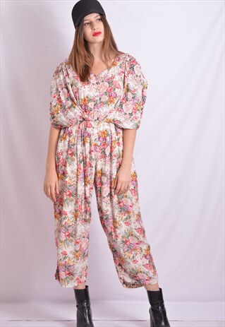 FLORAL VINTAGE 80S JUMPSUIT