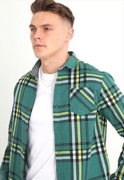 justyouroutfit Green Arnault Checked Long Sleeve Shirt