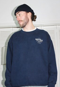 Vintage 90s Blue Hard Rock Cafe Festival Vibe Sweatshirt