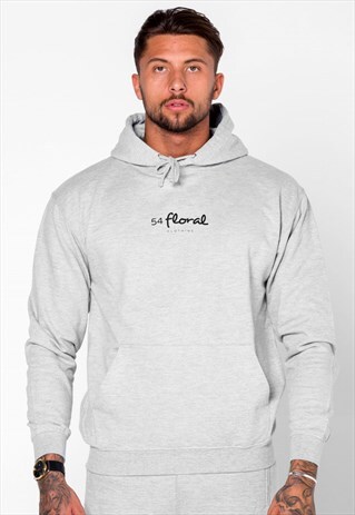 CENTRE LOGO PULLOVER HOODY - HEATHER GREY