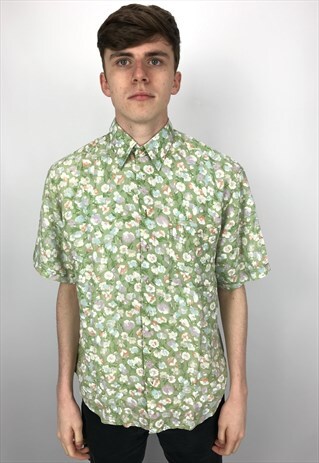 90S VINTAGE JEAN CHATEL FLORAL PATTERNED FESTIVAL SHIRT