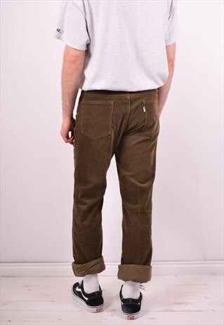 LEVI'S MENS VINTAGE CORDUROY TROUSERS W36 L34 GREEN 90S