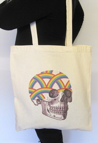 RAINBOW SKULL TOTE BAG