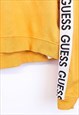 VINTAGE GUESS HOODIE YELLOW CROP WITH SLEEVE LOGO TAPING 