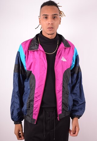 MENS VINTAGE TRACKSUIT TOP JACKET XL MULTI 90S