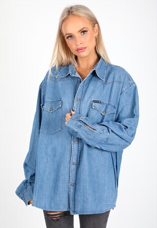 VINTAGE TRUSSARDI JEANS DENIM SHIRT S289