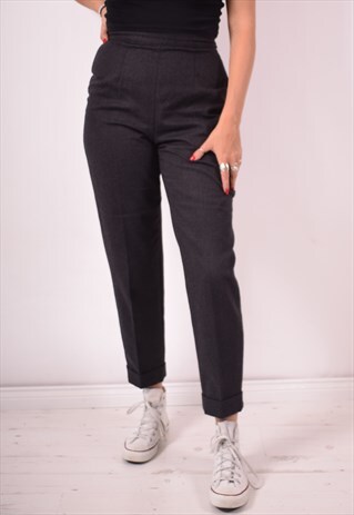 DANIEL HECHTER WOMENS VINTAGE TROUSERS W27 L29 BLACK 90S