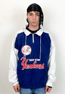 Vintage 90s New York Yankees hoodie in blue 
