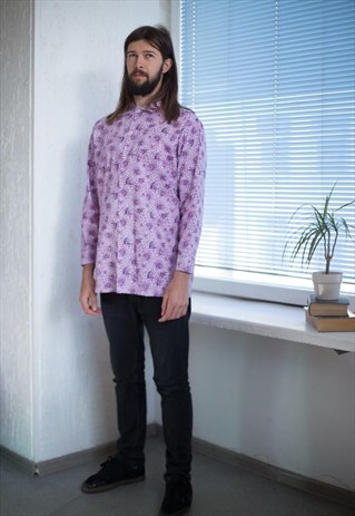 VINTAGE 70'S PURPLE PATTERNED SHIRT