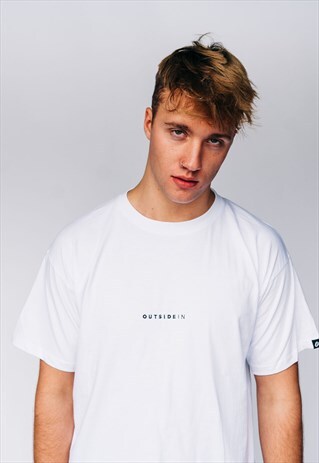 OUTSIDEIN EMBROIDERED T-SHIRT WHITE