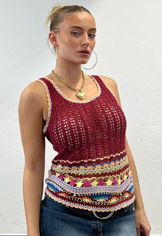 VINTAGE Y2K CROCHET TANK TOP