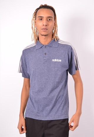 VINTAGE ADIDAS POLO SHIRT BLUE