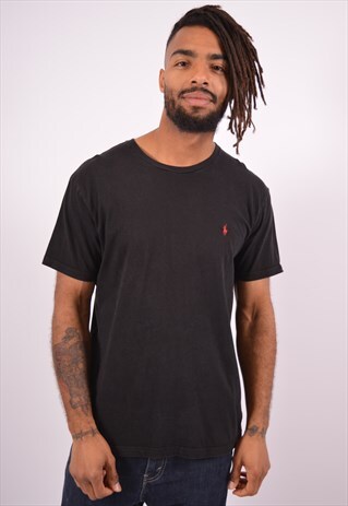 VINTAGE POLO RALPH LAUREN T-SHIRT TOP BLACK