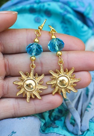 HANDMADE GOLD SUN EARRINGS
