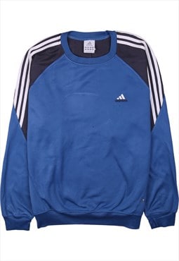 Vintage 90's Adidas Sweatshirt Sportswear Crew Neck Blue